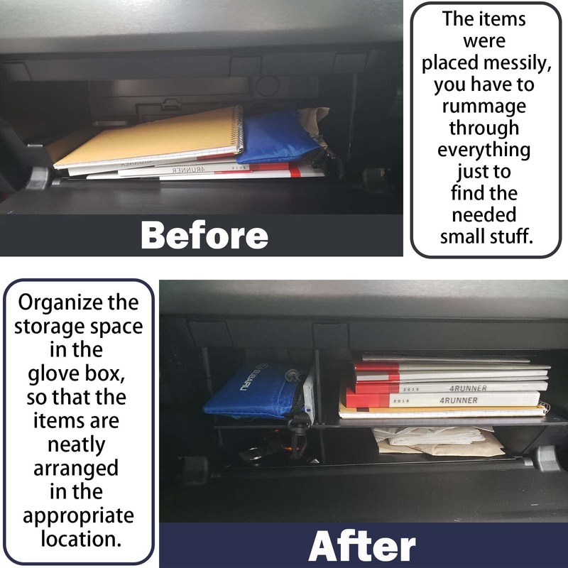 RUNROAD Glove Box Organizer Dividers Compatible with Toyota 4Runner 2010