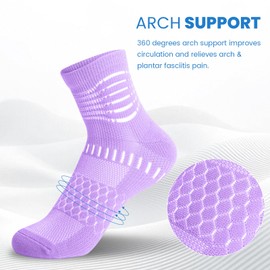 IRAMY Compression Socks for Women Men Coolmax Moisture Wicking Socks with Ankle Support Plantar Fasciitis Relief 5 Pairs