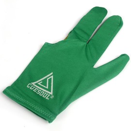 CUESOUL 3 Finger Billiard Gloves, Left and Right Use, Set of 10 (Green)