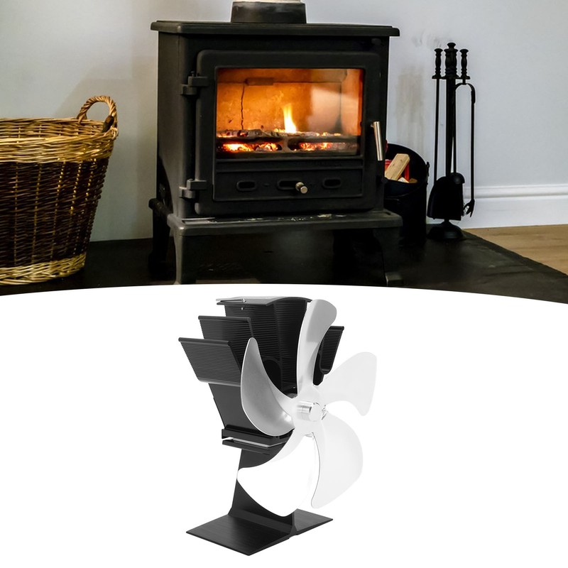 5 Blade Heat Powered Stove Fan Fireplace Fans Self Generating
