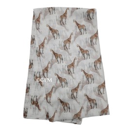 GFM® Giraffe Print Scarf - All Seasons Scarf (PSCF-FLD-GF-71-DDH-Cream)