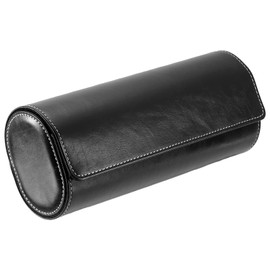 uxcell Watch Roll Travel Case, 3 Slot Leather Watch Storage Box Portable Travel Watch Organizer for Home Storage Travel Display Gifts, Black