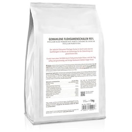GOLDEN PEANUT GOLDEN PEANUT Flohsamenschalen Pulver 95% 1kg, Psyllium Mehl, Premium Produkt, glutenfrei ballaststoffreich Kochen, Backen