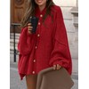 PRETTYGARDEN Women's Winter Button Down Cardigan Sweaters Mock Neck Lantern