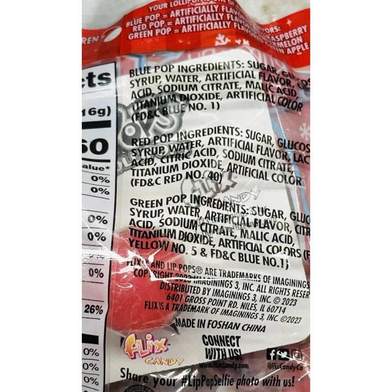 None Flix Candy Lip Pops Lollipop RUDOLPH the Red-Nosed Reindeer,