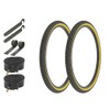 ALTALINE Bicycle 24" x 1.75" Black/Gum Side Wall 2 Tires