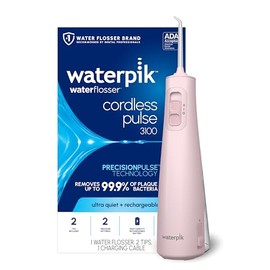 Waterpik Irrigador de agua portátil recargable Pulse 3100 inalámbrico para dientes, encías, cuidado de aparatos ortopédicos y viajes con 2 puntas de h