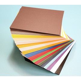 Pack of 100 MIXED COLORS 7.5"x9.5" UNCUT Mat Board / Matboard Blanks for Framing / Crafting