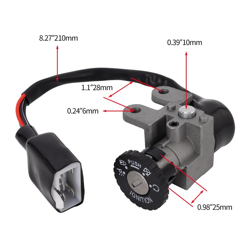 WATODAY GY6 49cc 50cc Scooter Ignition Switch, 50cc Key Ignition,