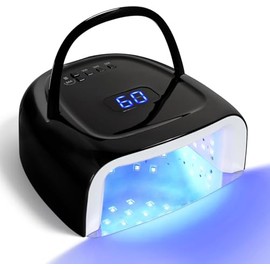 NailFace Cordless UV LED Nail Lamp 60W Rechargeable Gel Nail Lamp UV Light for Gel Nail with Auto Sensor & 4 Timer Modes Salon & Home (Black)