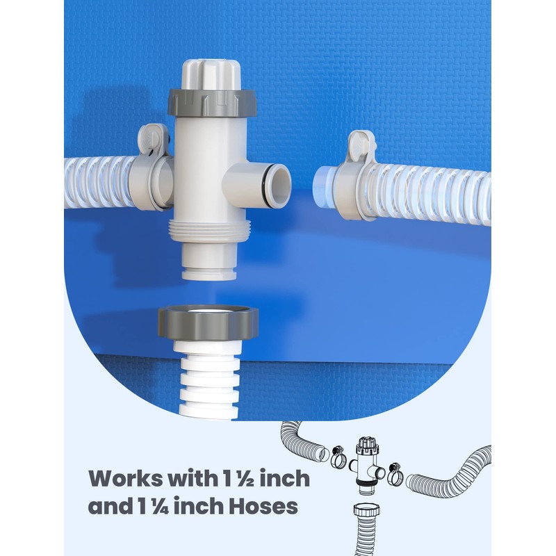 POOLHACKER Pool Fittings Dual Split Hose Plunger Valve, Pool Parts