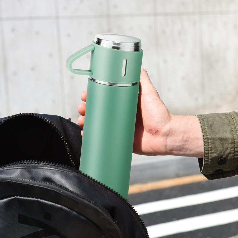 Stainless Steel Thermo 500ml/16.9oz Vacuum Insulated Bottle with Cup for