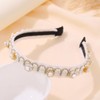 Woeoe Pearl Flower Headband White No Slip Hairband Bridal Wedding