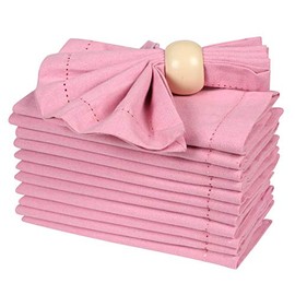 Cotton Cloth Dinner Napkin 18x18" Baby Pink With Hemstitched,Wedding Napkins, Cocktails Napkins, Fabric Napkins, Cotton Napkins Mitered Corners , Machine Washable Dinner Napkins, Set Of 12