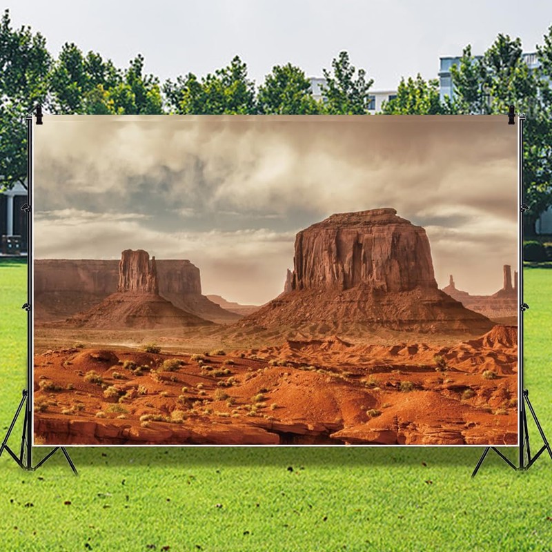 Leowefowa 10x8ft Desolate Desert Photo Backdrop Dark Desert and Mountain