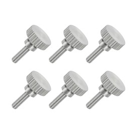 MECCANIXITY 6 PCS M3 x 10mm Flat Knurled Head Thumb Screws,304 Stainless Steel Fully Threaded Thumbscrew Bolts Fasteners for Lighting Household Appliances Electronic Equipment
