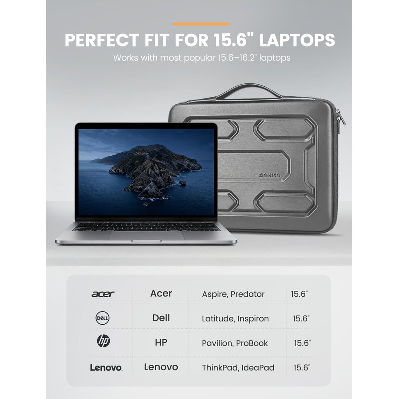 DOMISO 15.6 inch Laptop Sleeve with Handle Shockproof Waterproof EVA