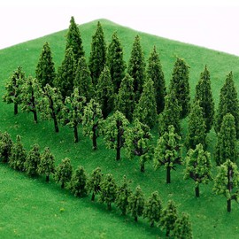 IWILCS 50 Pieces Model Trees Mixed, Model Tree Diorama Tree, Mixed Model Trees, Miniature Landscape Trees for DIY Train Railways Scenery Landscape