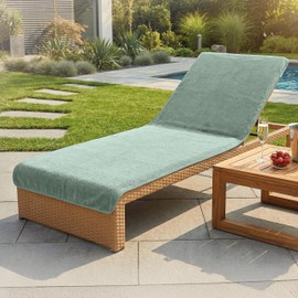 LAYNENBURG Premium Protective Cover for Garden Lounger, 100% Cotton, Oeko-Tex 100, Terry Towel Cover, Sun Lounger, Lounger Cover with Envelope for Standing Lounger, Lounger Chair (75 x 200 cm, Mint)