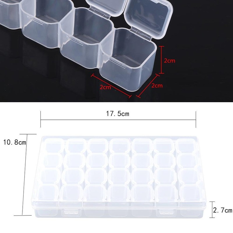 Monthly Pill Organizer,Clear Plastic 28 Slots Adjustable Oversized Pill Box