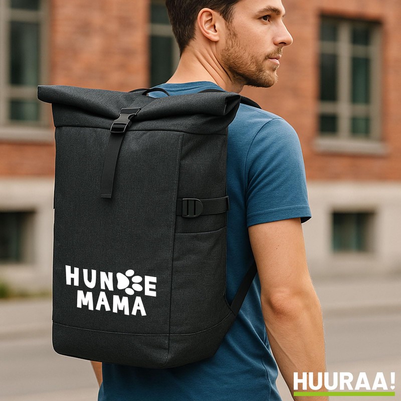 Huuraa Messenger Backpack Dog Mum Tapse Gift 30-44 Litres Black