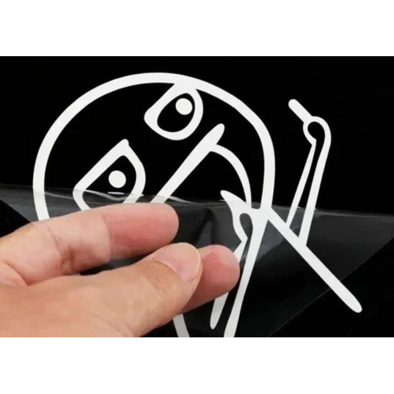 Calcomania Monito Whatsapp Dedo Grosero Divertido Auto Moto Universal Plata