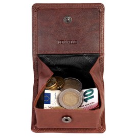 Pierre Cardin Men's Cognac Leather Slim Wallet with Coin Pocket, Ultra Slim, Luxury Fashion Accessory