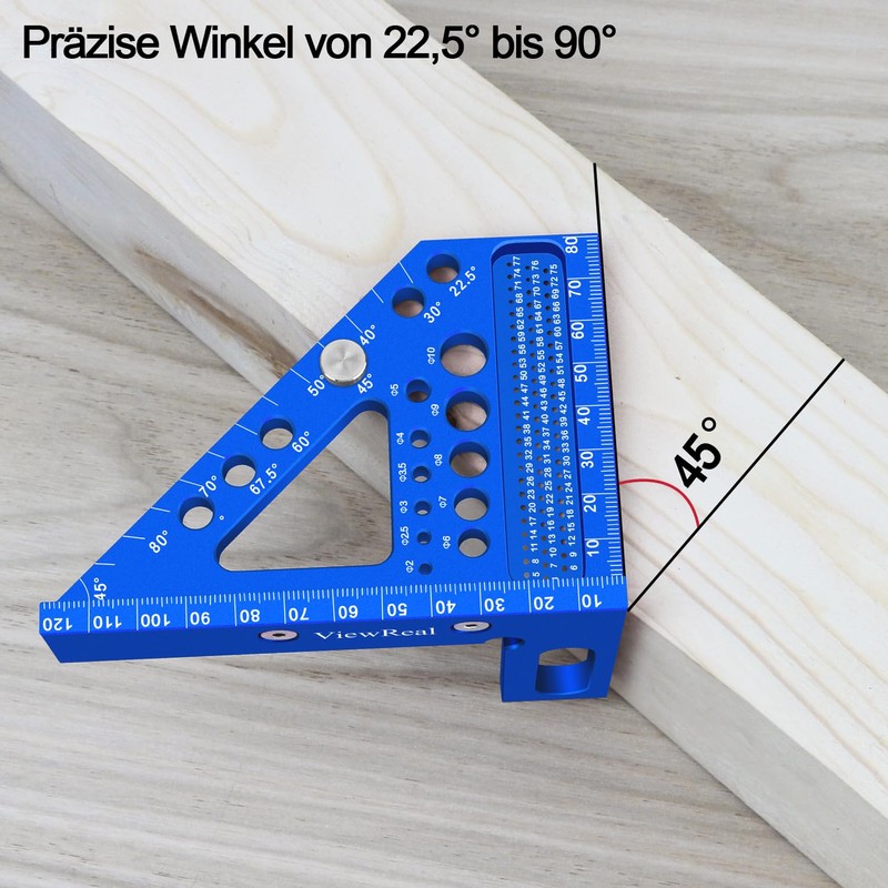 3D Mitre Angle Multifunctional 22.5-90 Angle Measure Aluminium Alloy High