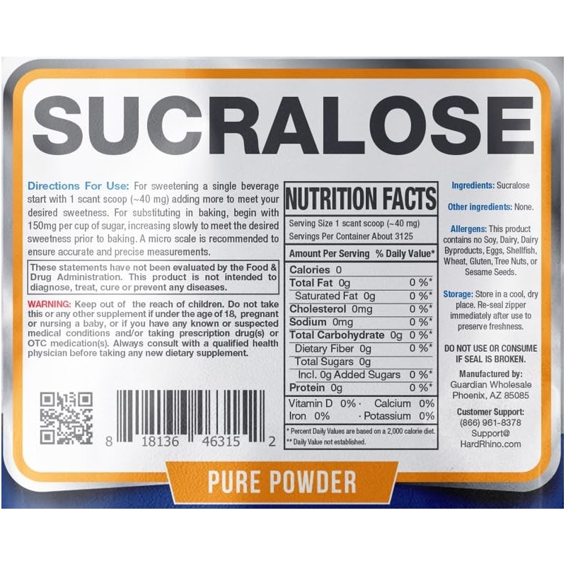 HR Supplements Sucralose Powder | 250 Grams | Zero Calorie