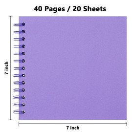 Hiwhy Scrapbook 7x7 Inch DIY Scrapbook Album Hardcover Kraft Paper Scrap Book Photo Albums 20 Sheets Memory Book for Family, Wedding