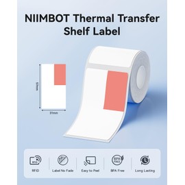 NIIMBOT M2 Thermal Transfer Shelf Labels 1.22" x 2.24" (31x57mm), Only for M2 Label Maker, PET Material, Waterproof and High-Temperature Resistance, Long Storage Time