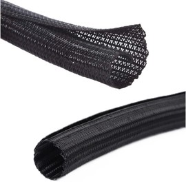 10ft-1/2 Braided Cable Management Sleeve Wire Protector, Suitable for TV/Computer/Home Theater/Machine Equipment Cable Management. (Black, 1/2"-10ft)