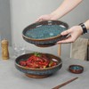 STE-CER Ceramic Fruit Bowl for Kitchen Counter,Decorative Pedestal Bowl for