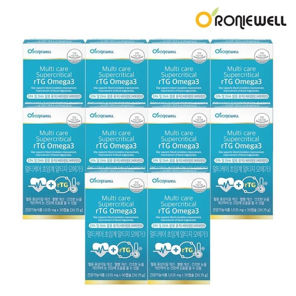 Roniwell Multicare Supercritical Altige rTG Omega 3 30 capsules, 10 units, 10 months supply, single option / 로니웰 멀티케어 초임계 알티지 rTG 오메가3 30캡슐 10개 10개월분, 단일옵션