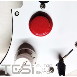 Tesi DITO Snap-in 24MM Momentary Arcade Push Button Guitar Kill Switch Red
