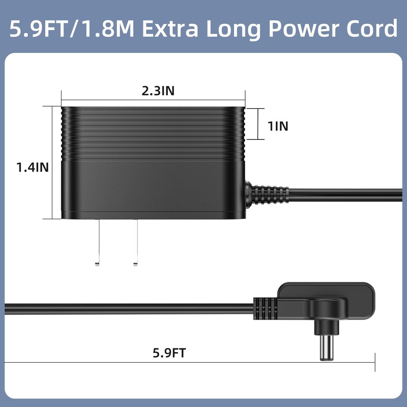 12V Charger Compatible with Shark FlexBreeze Fan, Replacement Power Adapter