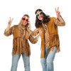 KarnevalsTeufel Hippie Vest in Brown for Adults with Fringes 60s/70s