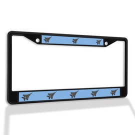 Fastasticdeals Metal Insert License Plate Frame F-15 Eagle Weatherproof Car Accessories Black 2 Holes Solid Insert