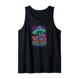 Psychedelic Glowing Mushroom Art | Blacklight Forest Fungi Tank Top