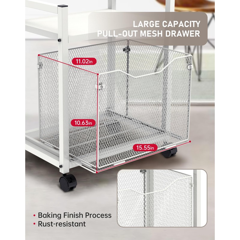 Hoyweo 2 Tier Printer Stand，Mobile Printer Stand with Storage，Under Desk