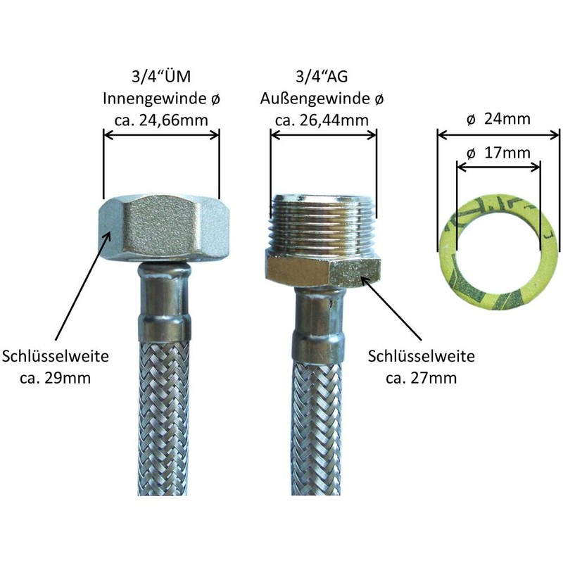 H2O-Flex® Extension Hose 3/4 Inch Nut x 3/4 Inch Female
