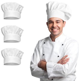 GFHGJH Gorros de Cocina Unisex,3 Piezas Gorro de elásticos Chef Ajustable de algodón,Gorros De Servicio De Comida de antiacete y Transpirables,Gorros De Panadería Adecuado para Cocina, repostería