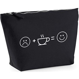 Hippowarehouse Coffee equals happy printed make up cosmetic wash bag 18x19x9cm