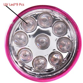 Meitawilltion Lámpara de uñas pequeña con 9 luces LED, mini secador de uñas UV para esmalte de uñas de gel, linterna portátil para arte de uñas, verde
