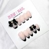 Black Ribbon Luxury Handmade Nail Tips - Oval / 블랙