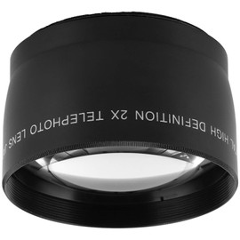 KIMISS 2 x Telephoto Lens for Optical Glass, Compatible with Camera Lenses with 55 mm Filter Diameter