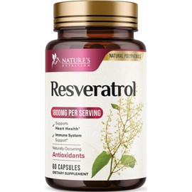 Resveratrol Supplement - 1800mg Per Serving Extra Strength Resveratrol Blend - Antioxidant Blend for Healthy Aging, Heart Health, Cellular Energy & Im