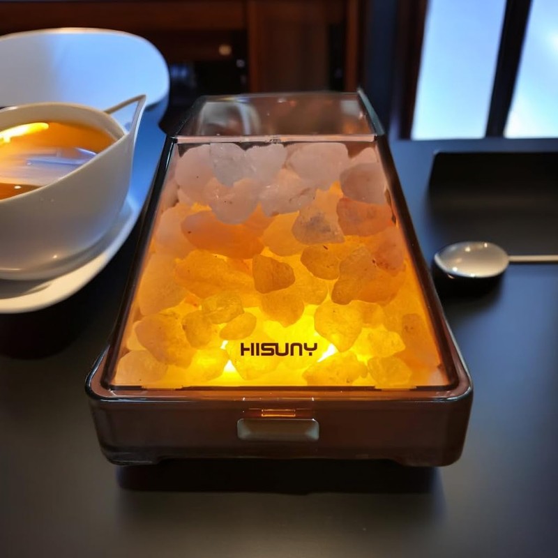 HISUNY Himalayan Salt Lamp, Mini Natural Salt Rock Night Lamp,