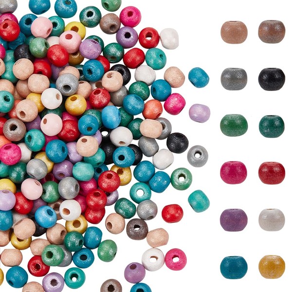 PH PandaHall Mixed Wood Beads Colorful Round Beads Jewelry Necklace