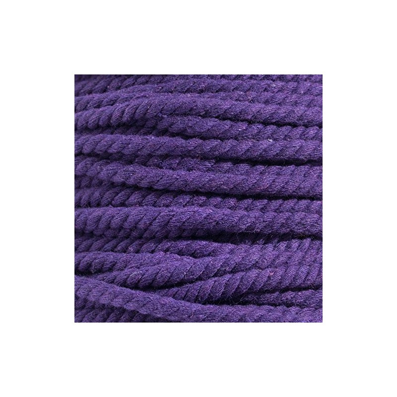 Super Soft 3 Strand Twisted Cotton Rope (Purple, 1/4 Inch